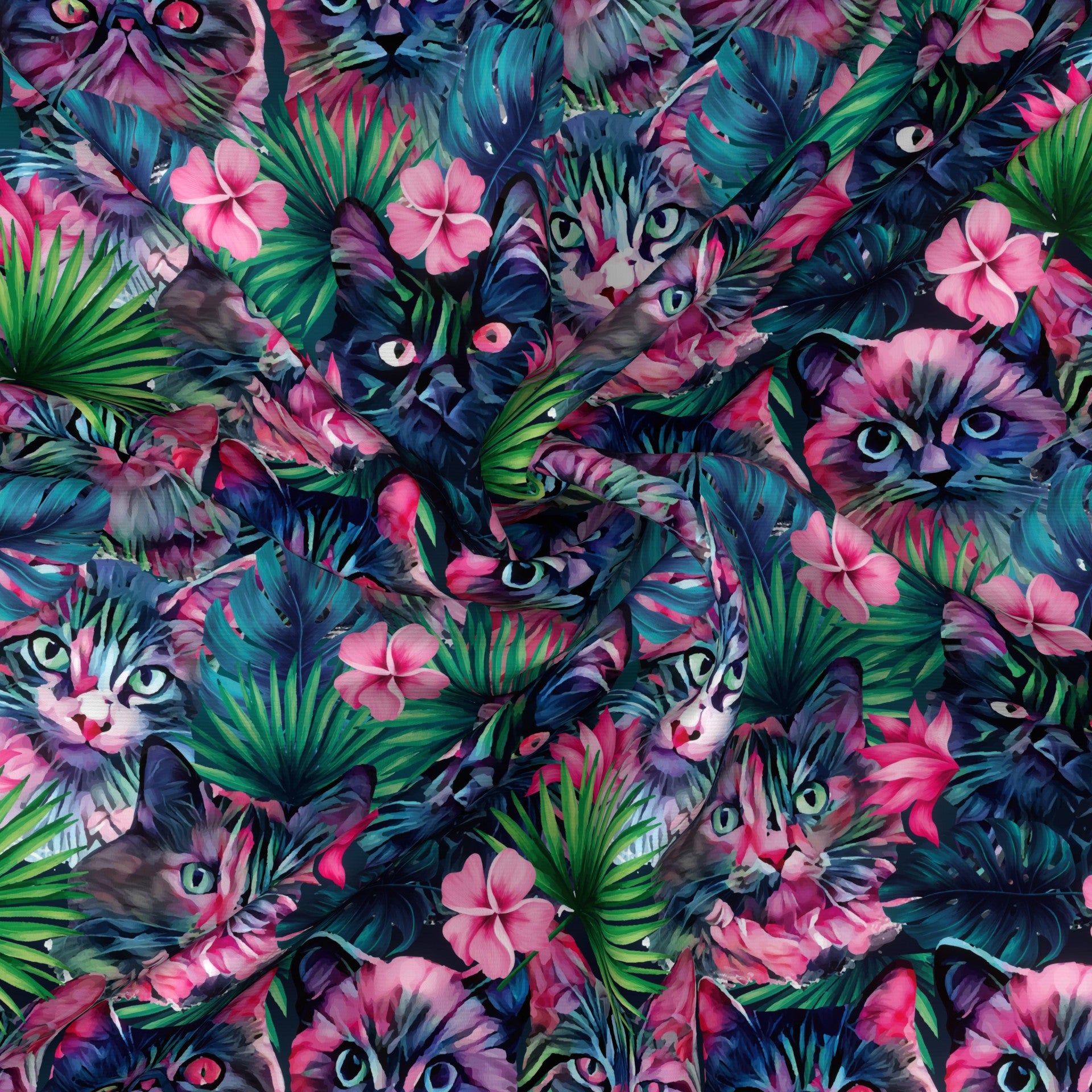 Summer floral cats by pakantahandmade Fabric, Raspberry Creek Fabrics