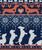 Fair Isle Knitting Doxie Love // navy blue background white and orange dachshunds dogs bones paws and hearts Image
