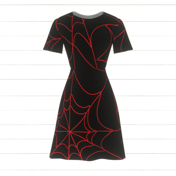 Spider Web Red and Black Fabric, Raspberry Creek Fabrics