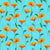 Bright Orange California Poppies on Sky Blue by Brittanylane Image