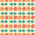 flowers and leaves red, orange and teal Image