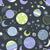 Alien Planets Green Purple and Blue on Black Image