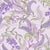 Flowers Collection:  A lovely vintage drawn floral in purple hues and green leaves with a background of lavender. Image