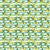 Fruit Collection:  Yellow lemons with their white flowers and green leaves on an aqua blue striped background. Image