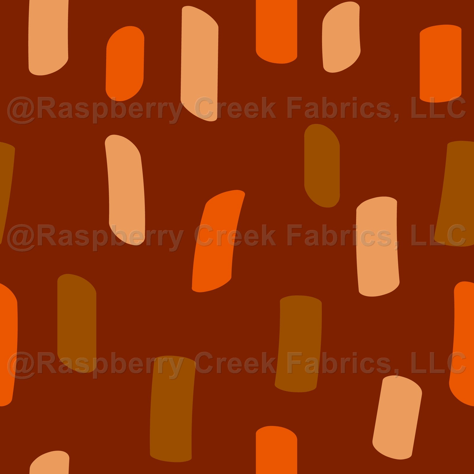 Beige, brown and orange short irregular stripes , Raspberry Creek Fabrics, watermarked