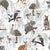 Australian Wildlife - Beautiful hand illustrated Aussie animals, boy, girl, Emus, Koalas, Kangaroos, Kookaburras, Fairy Wren pattern print by Annette Winter Image