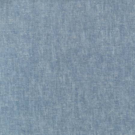Chambray Blue Washable Yarn Dyed Rayon Linen, Brussels Washer Linen Collection By Robert Kaufman Fabric, Raspberry Creek Fabrics, watermarked, restored