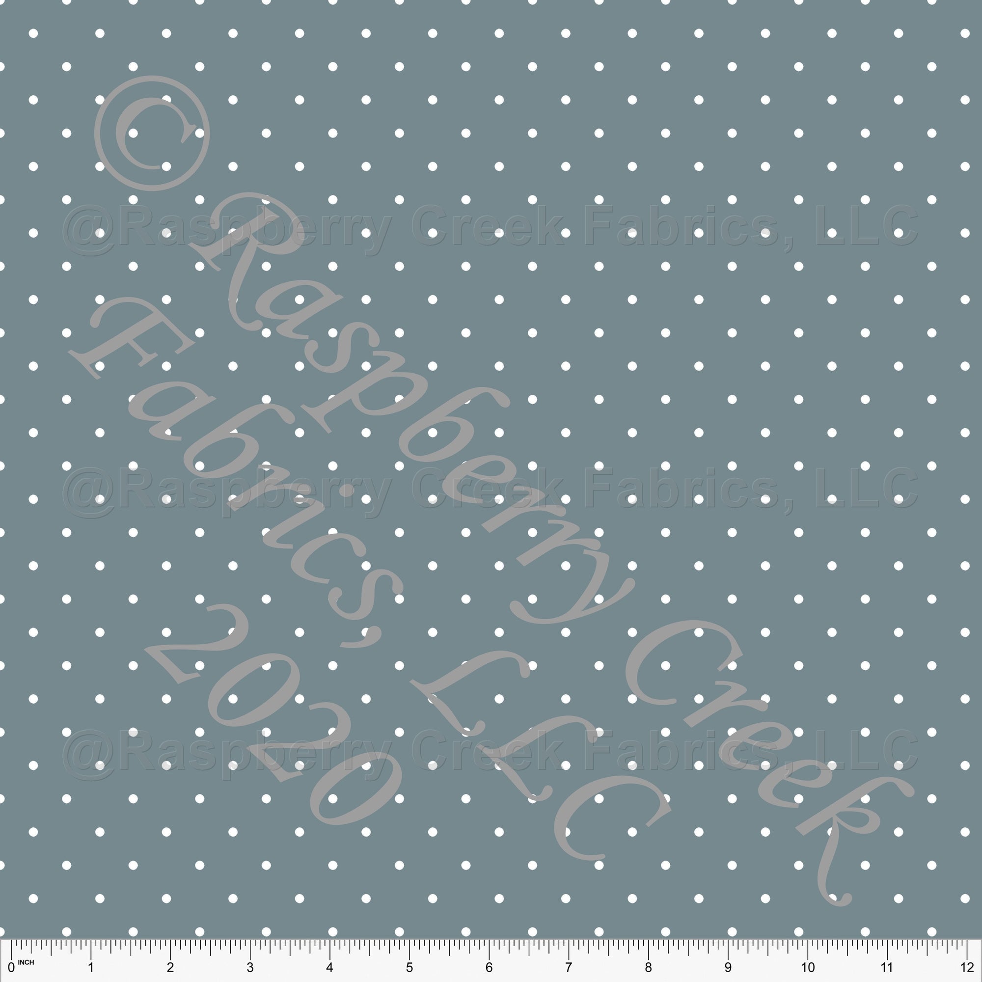 Dusty Blue and White Pin Dot, Basics for CLUB Fabrics Fabric, Raspberry Creek Fabrics, watermarked
