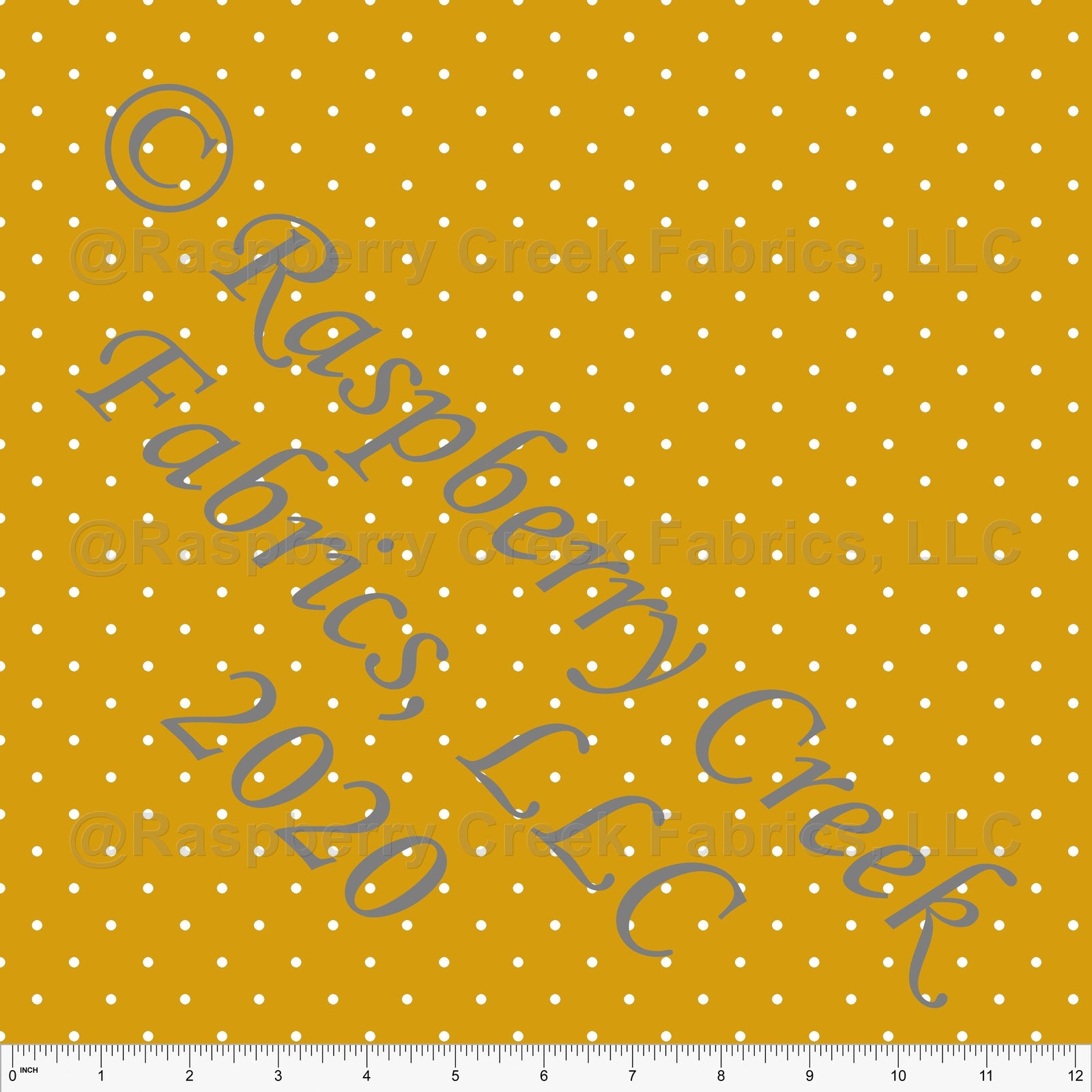 Mustard and White Pin Dot Print Fabric, Basics for CLUB Fabrics