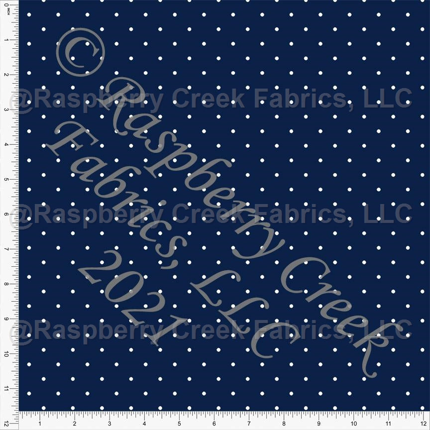 Navy and White Pin Dot Print Fabric, Basics for CLUB Fabrics