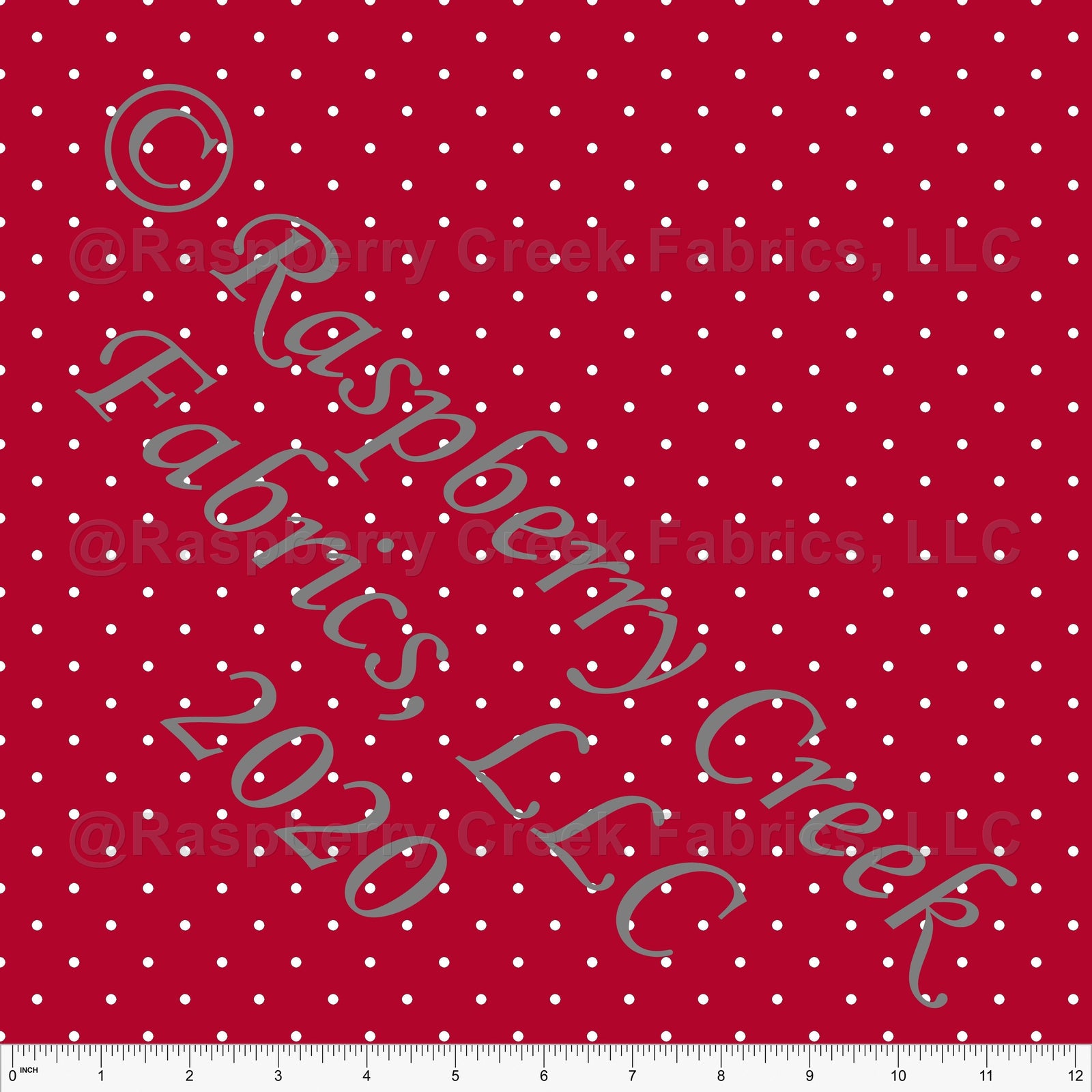 Red and White Pin Dot Print Fabric, Basics for CLUB Fabrics