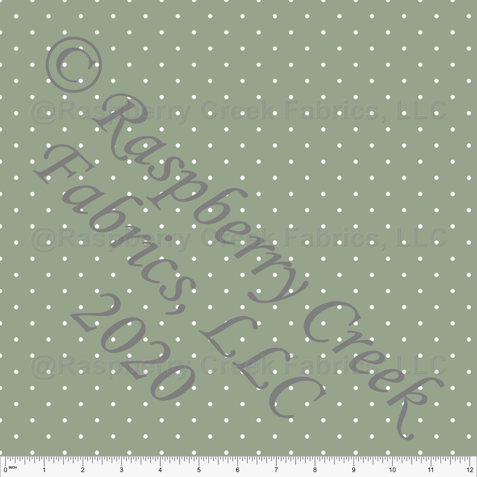 Sage Green and White Pin Dot Print Fabric, Basics for CLUB Fabrics