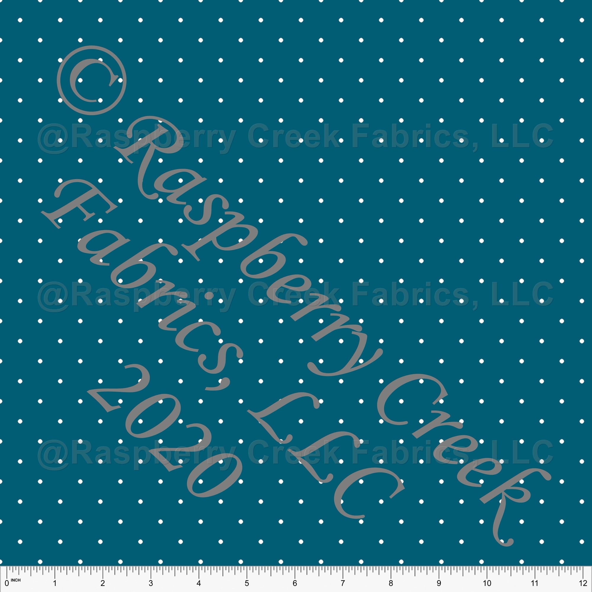 Teal and White Pin Dot, Basics for CLUB Fabrics Fabric, Raspberry Creek Fabrics, watermarked