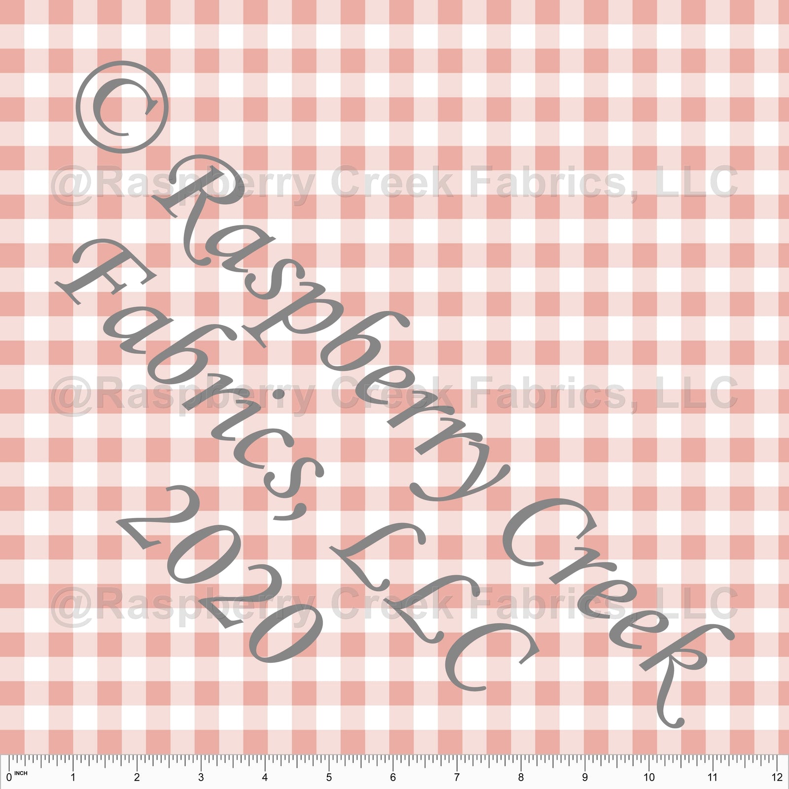 Dusty Pink and White Check Gingham Print Fabric, Basics for CLUB Fabrics