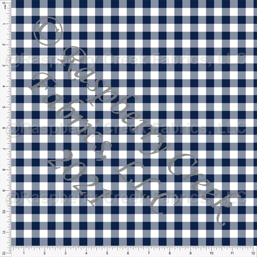 Navy and White Check Gingham Print Fabric, Basics for CLUB Fabrics