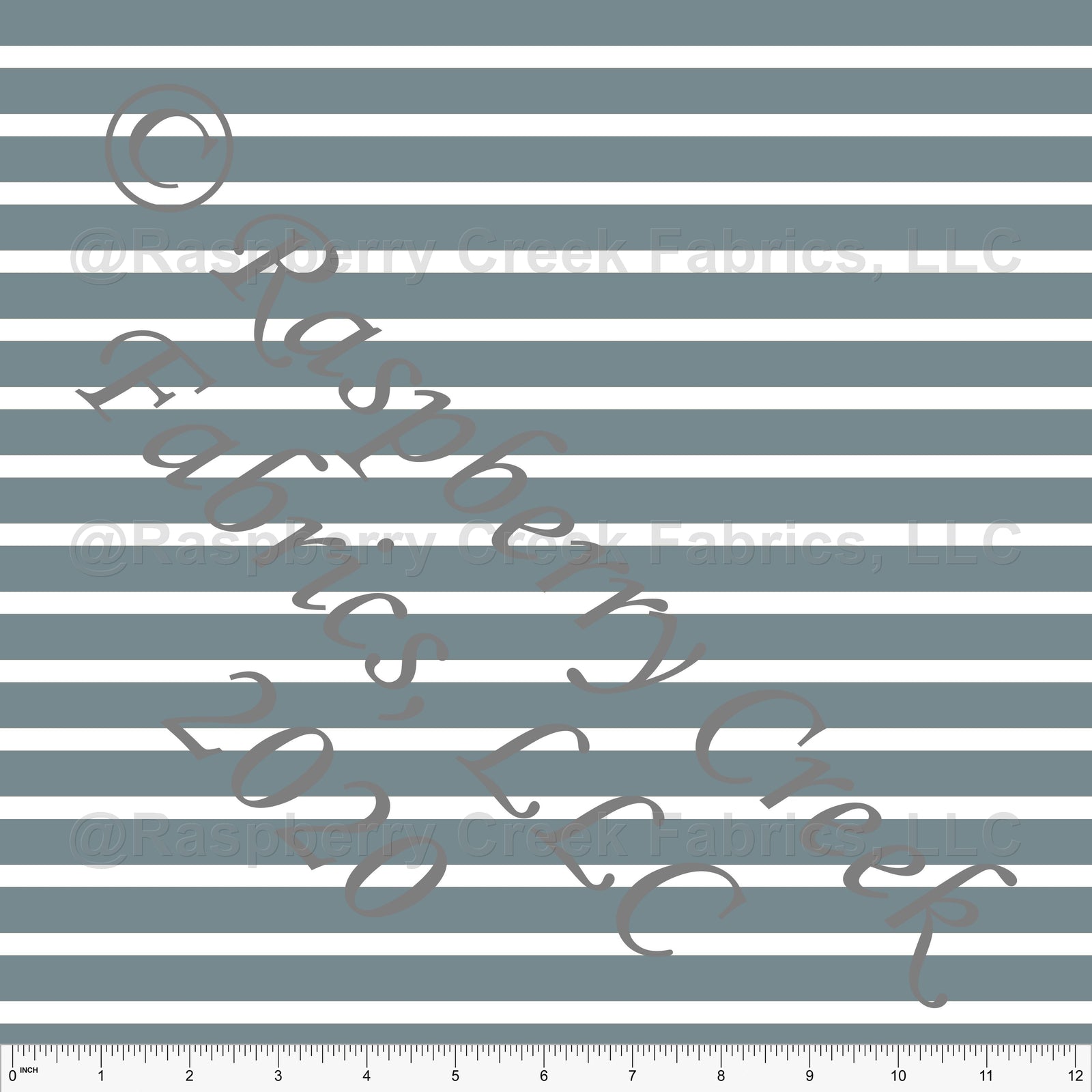 Dusty Blue and White Stripe Print Fabric, Basics for CLUB Fabrics