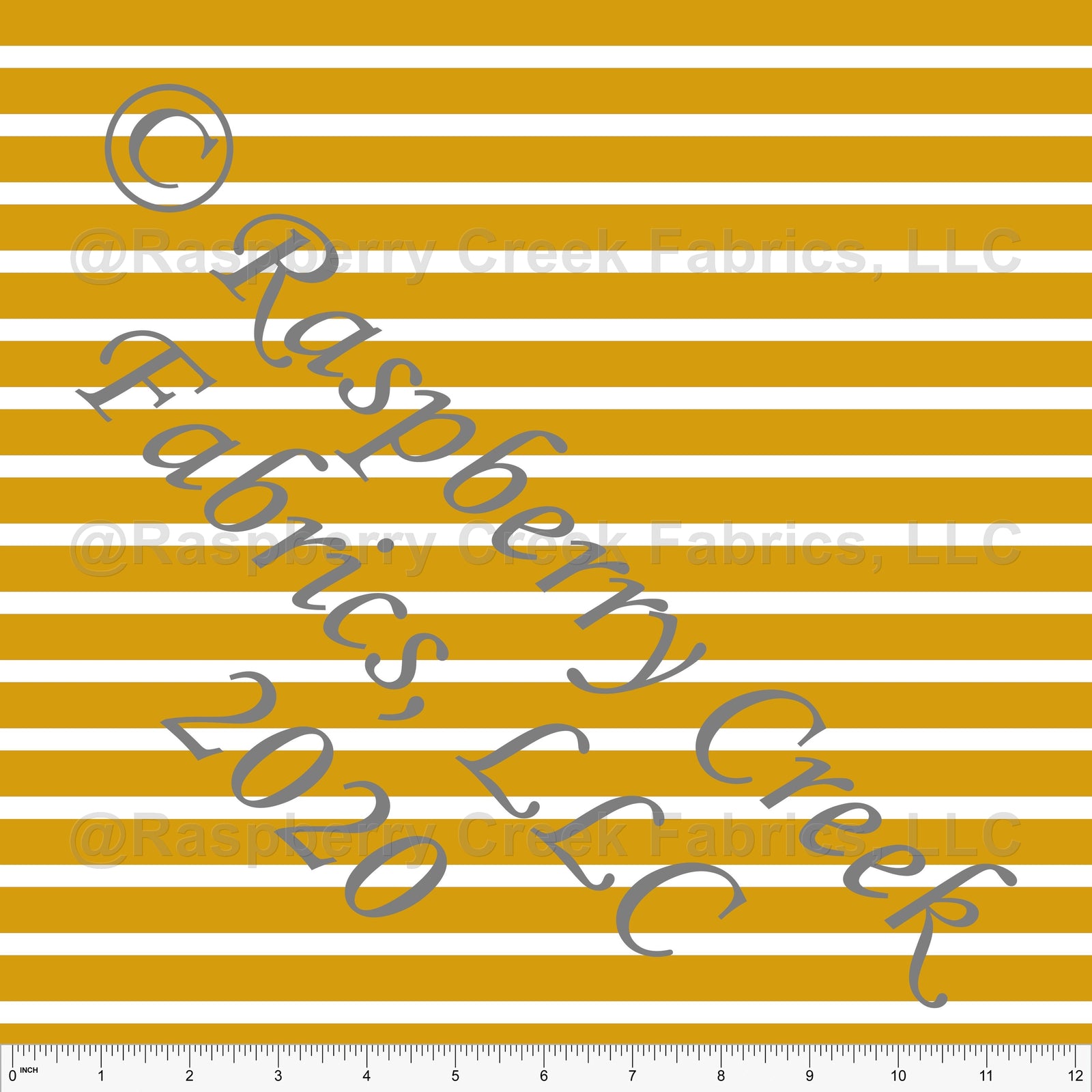 Mustard and White Stripe Print Fabric, Basics for CLUB Fabrics