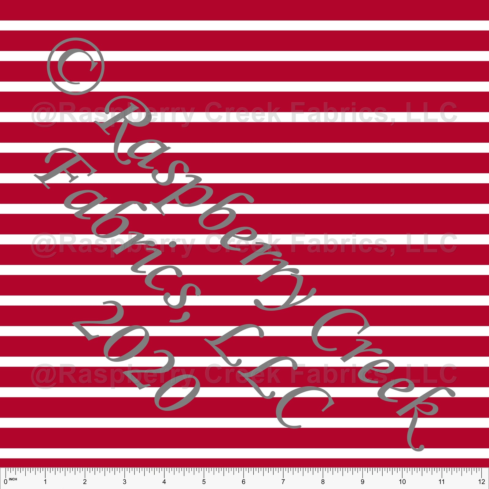 Red and White Stripe Print Fabric, Basics for CLUB Fabrics