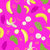 Gone Bananas - Banana slices, bananas, banana leaves on vibrant pink background, pattern design by Annette Winter Image