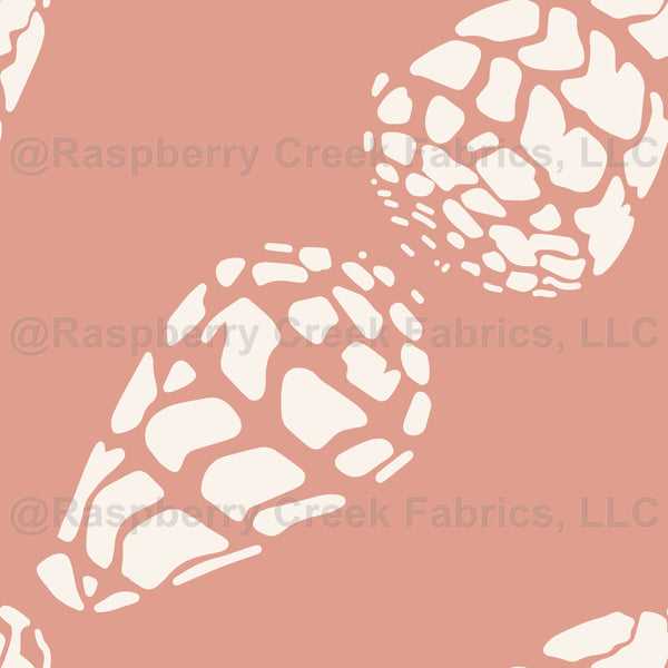 Hebrew Shell Pattern Top Diagonal Peach Beige Pink Hebrew Cone Shells - Raspberry Creek Fabrics