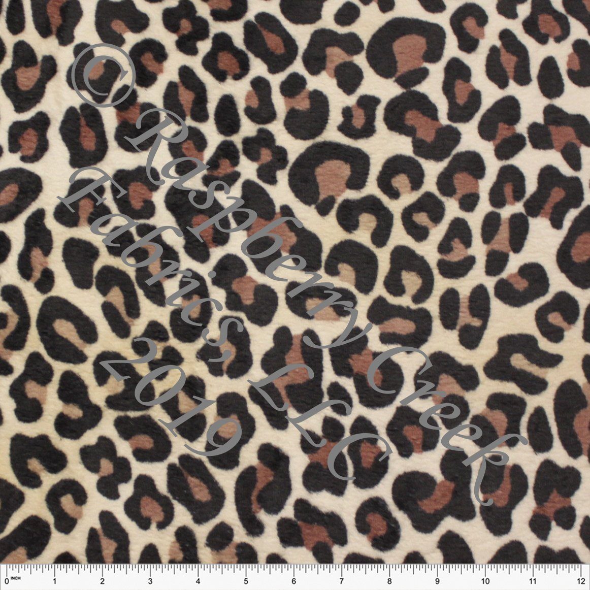 Black Brown Tan and Cream Leopard Print Minky Cuddle Fabric, CLUB Fabrics Fabric, Raspberry Creek Fabrics