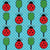 Red Ladybug Pickleballs and Paddles on Aqua Blue Polkadots Image