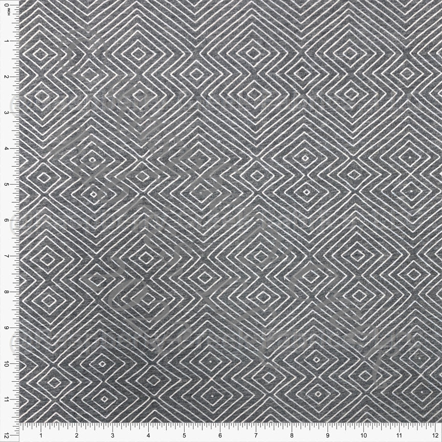 Charcoal and Tan Gemetric Bleach Lines Tri-Blend Jersey Knit Fabric, Bleach Magic by Bri Powell for CLUB Fabrics Fabric, Raspberry Creek Fabrics, watermarked