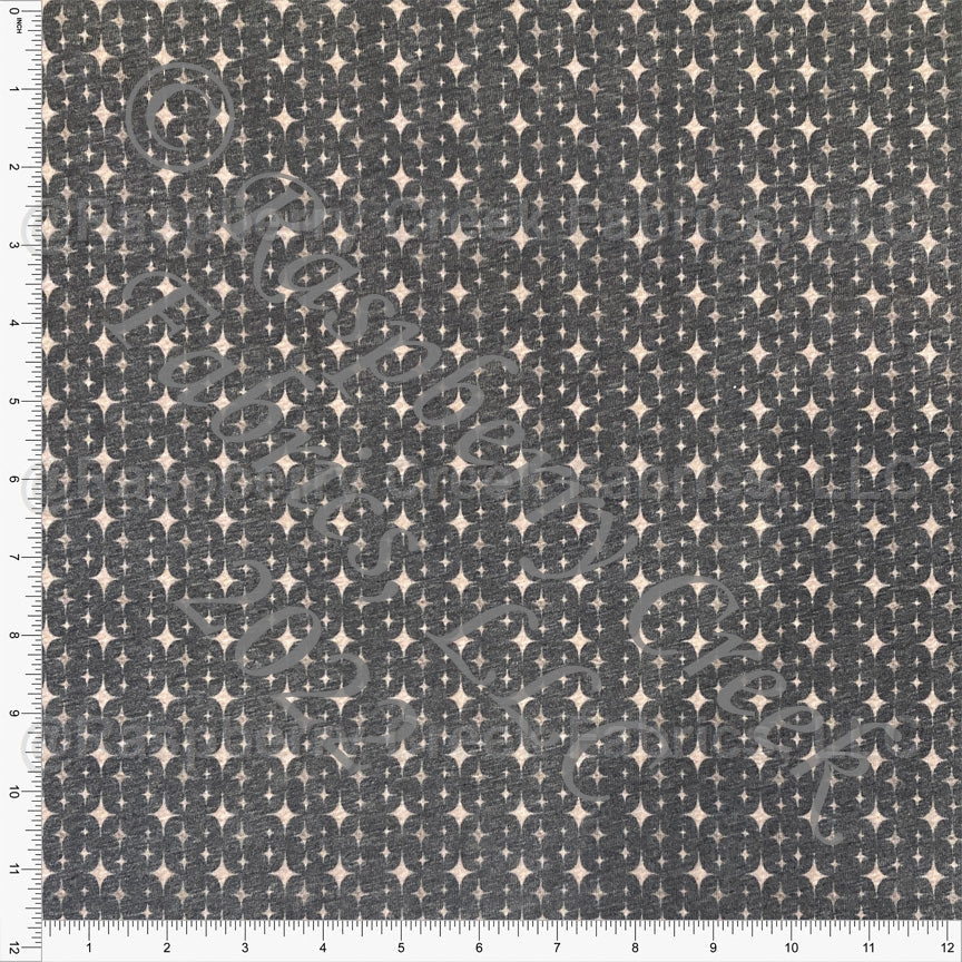 Charcoal and Tan Bleach Magic Geometric Diamond Tri-Blend Jersey Knit Fabric, Bleach Magic by Bri Powell for CLUB Fabrics