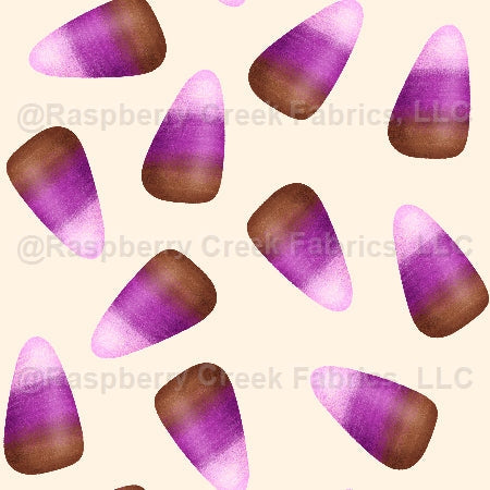 Booojee Purple Candy Corn Fabric, Raspberry Creek Fabrics, watermarked