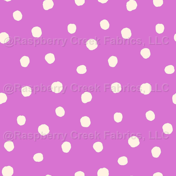 Booojee Dot Purple Fabric, Raspberry Creek Fabrics, watermarked