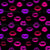 Hot Pink and Purple Neon Lips on Black Image
