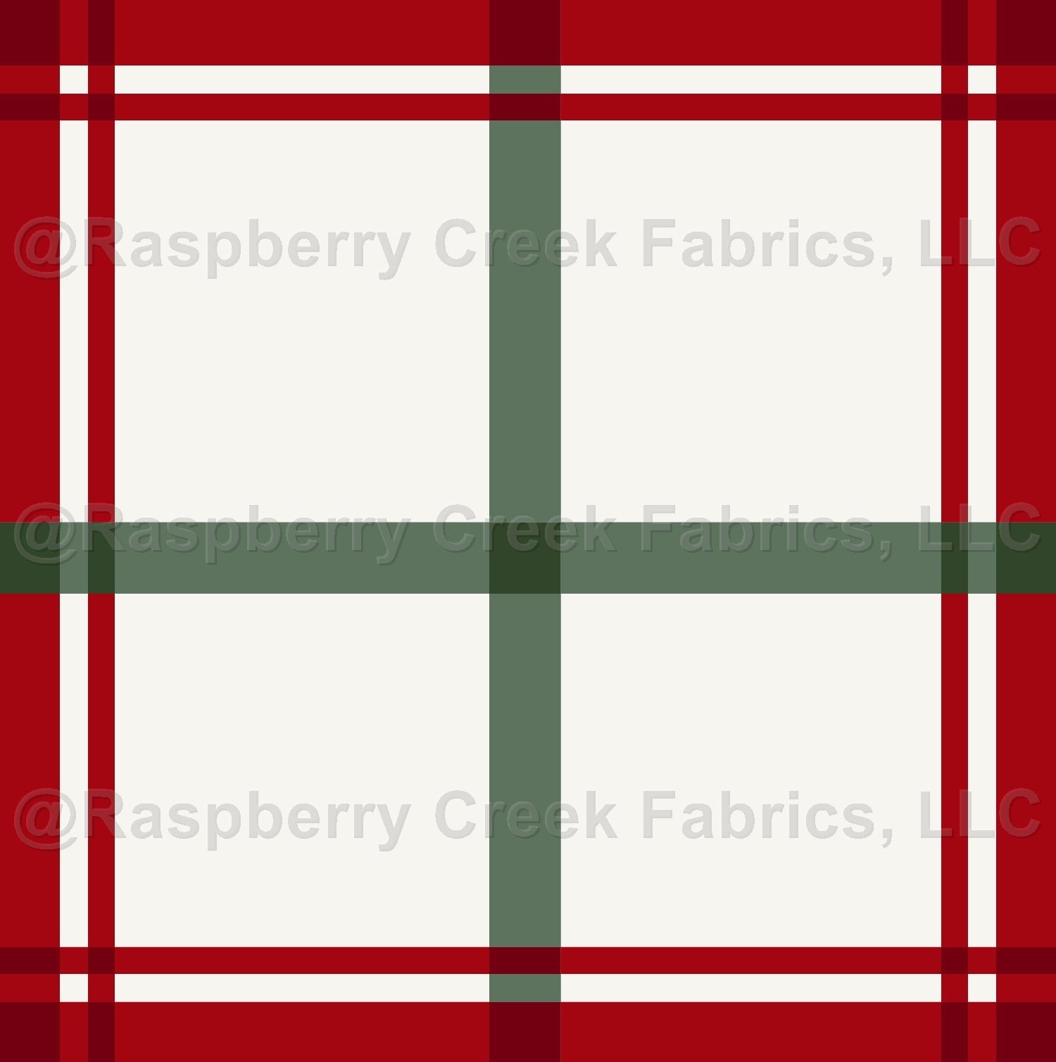 Classic Christmas Multi Plaid Red- LARGE SCALE Fabric, Raspberry Creek Fabrics, watermarked