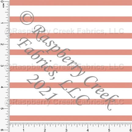 Coral and White Stripe Print, Cotton Basics for Club Fabrics Fabric, Raspberry Creek Fabrics, watermarked