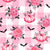 Halloween Pumpkins, Bats and Pink Florals on Pink Gingham (Pastel Halloween Collection) Image