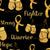 Childhood Cancer Awareness Boxing Gloves and Words on Black Image