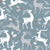 Christmas Collection: Prancing deer in slate blue hues and white with red holly berries and leaves. Image