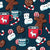 Christmas Collection:  Hot chocolate, candy canes, gingerbread, fancy mugs and marshmallows for the chill during winter in red, blue, white, black and brown. Image