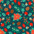 Winter flora Christmas holiday seamless repeat pattern navy Image