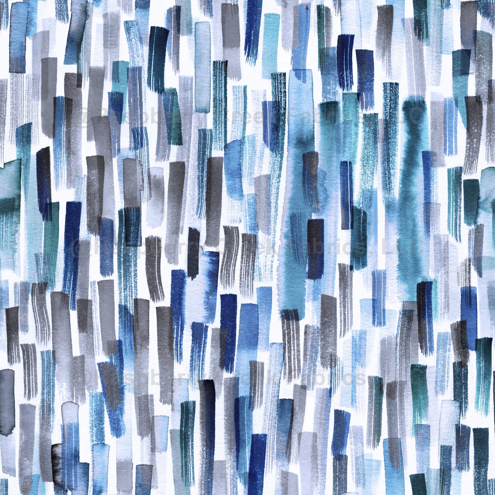 Colorful Brushstrokes Indigo Blue
