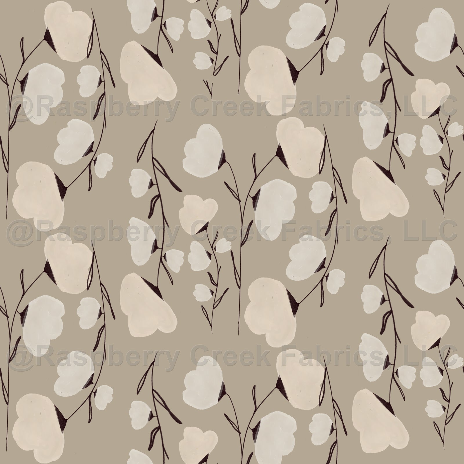 Cotton Flower Pearl , Raspberry Creek Fabrics, watermarked