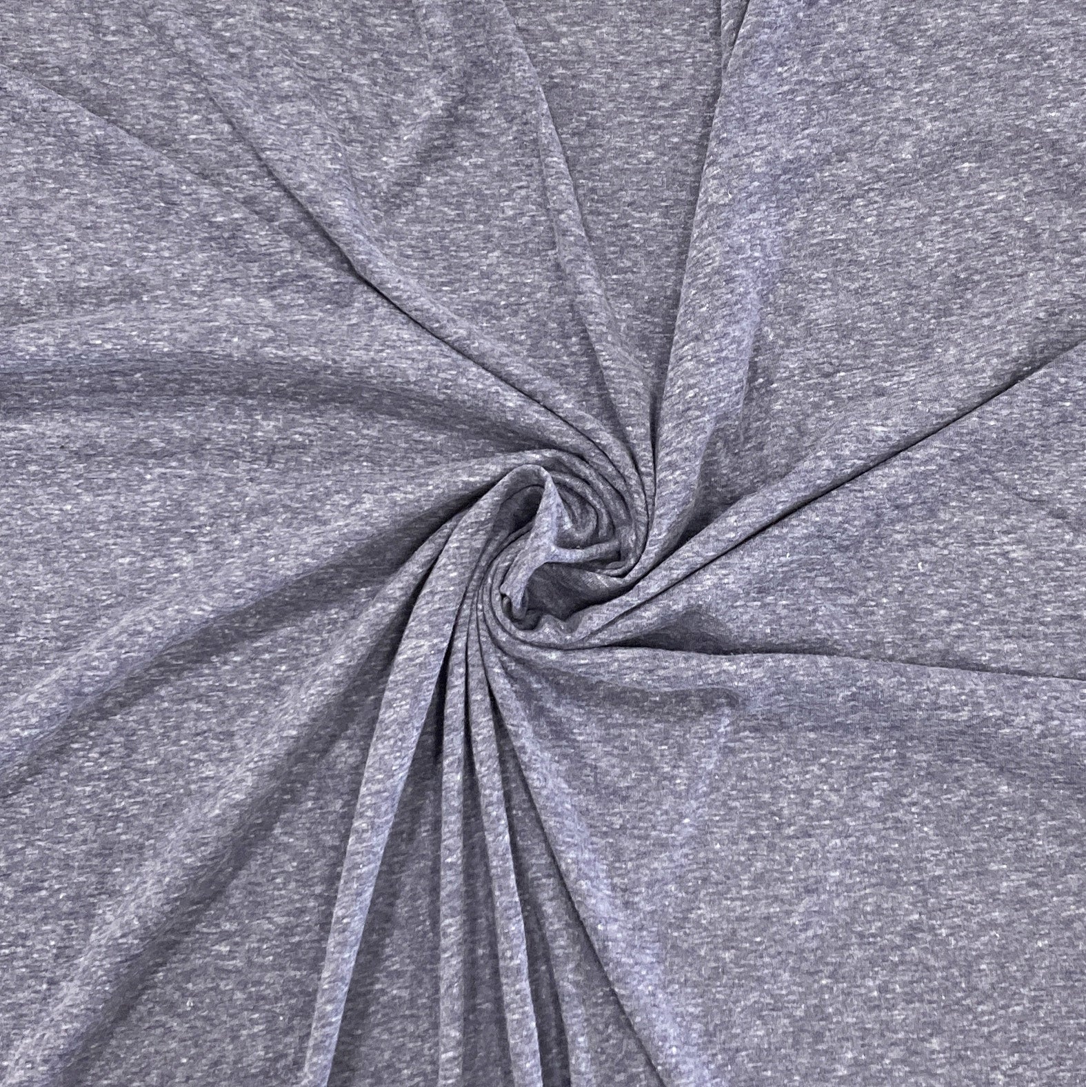 Heathered Deep Ingido Blue Tri-Blend Jersey Knit Fabric Fabric
