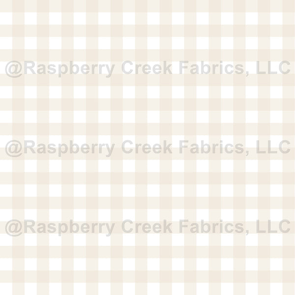 Neutral Oatmeal and White Gingham Check - Raspberry Creek Fabrics