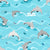 Beach Days - Frolicking, playful dolphins pattern print by Annette Winter Image