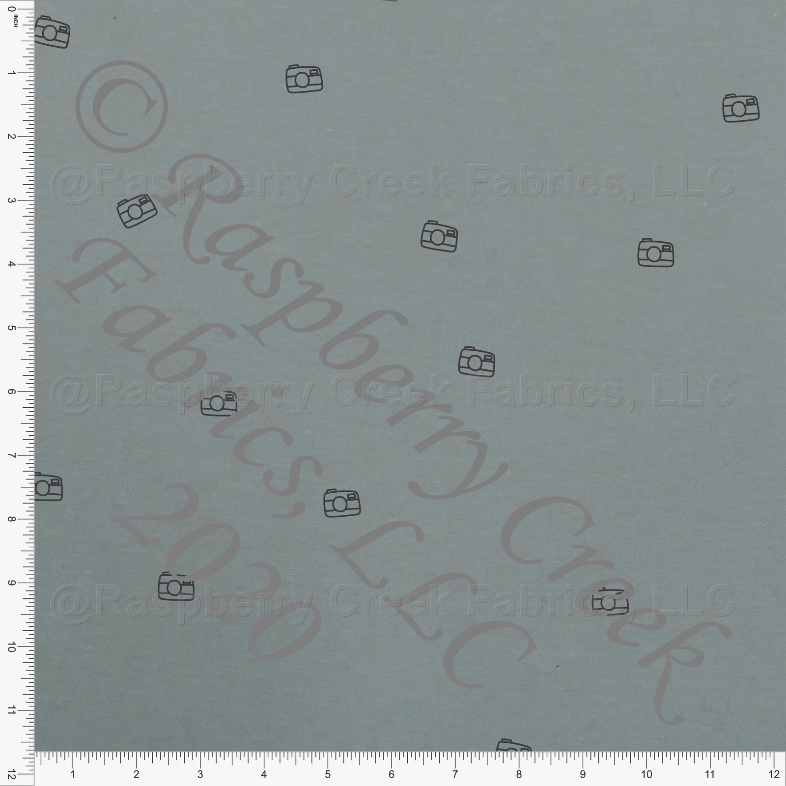 Dusty Blue Minimal Camera Heathered FLEECE Sweatshirt Knit Fabric, By Bri Powell for CLUB Fabrics Fabric, Raspberry Creek Fabrics, watermarked