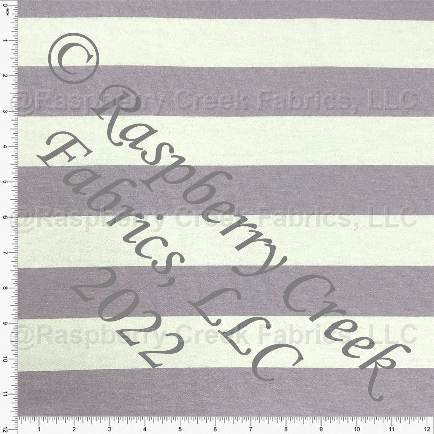 Dusty Purple and Cream Rugby Stripe Heathered FLEECE Sweatshirt Knit Fabric, CLUB Fabrics Fabric, Raspberry Creek Fabrics, watermarked