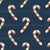 Jolly Christmas Peppermint Candy Canes on Navy Image