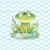 Friendly Frog Panel Blue Wavy Stripes Image