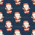 Jolly Christmas Santas on Navy Image
