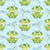 Friendly Frogs and Dragonflies on Blue Image