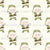 Jolly Christmas Green Santas on Ivory Image